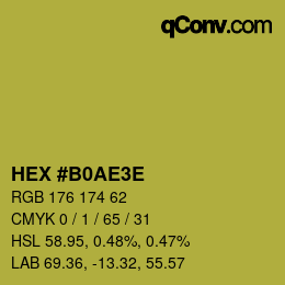 Color code: HEX #B0AE3E | qconv.com