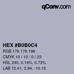 Color code: HEX #B0B0C4 | qconv.com