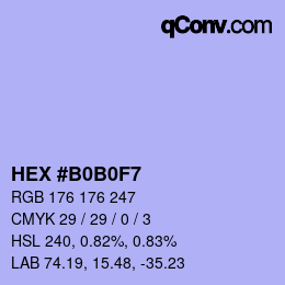 カラーコード: HEX #B0B0F7 | qconv.com