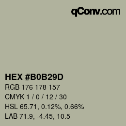 カラーコード: HEX #B0B29D | qconv.com