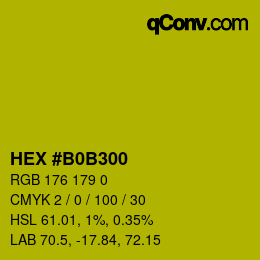 カラーコード: HEX #B0B300 | qconv.com