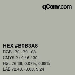 Color code: HEX #B0B3A8 | qconv.com