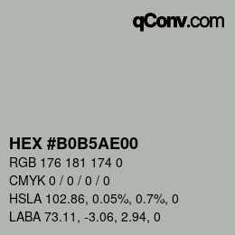 Color code: HEX #B0B5AE00 | qconv.com