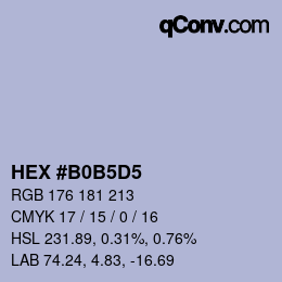 カラーコード: HEX #B0B5D5 | qconv.com