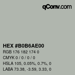 カラーコード: HEX #B0B6AE00 | qconv.com