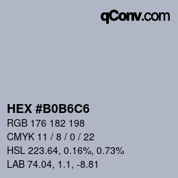 Farbcode: HEX #B0B6C6 | qconv.com