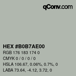 Código de color: HEX #B0B7AE00 | qconv.com