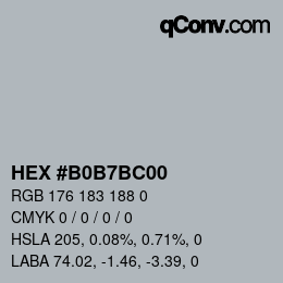 Color code: HEX #B0B7BC00 | qconv.com