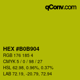 Color code: HEX #B0B904 | qconv.com