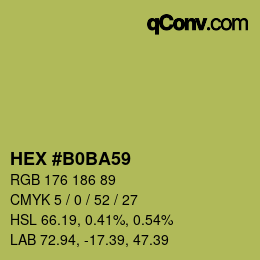 Color code: HEX #B0BA59 | qconv.com