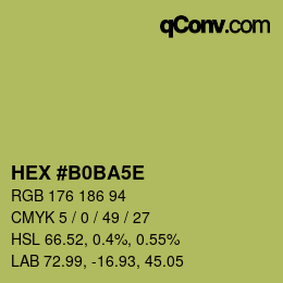 Código de color: HEX #B0BA5E | qconv.com