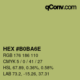 Código de color: HEX #B0BA6E | qconv.com