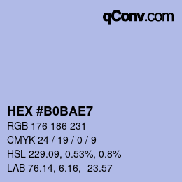 カラーコード: HEX #B0BAE7 | qconv.com
