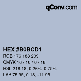 カラーコード: HEX #B0BCD1 | qconv.com