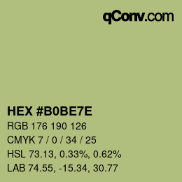 Color code: HEX #B0BE7E | qconv.com