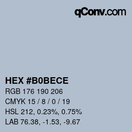 Color code: HEX #B0BECE | qconv.com