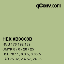 Color code: HEX #B0C08B | qconv.com