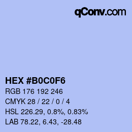 Color code: HEX #B0C0F6 | qconv.com
