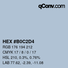 Color code: HEX #B0C2D4 | qconv.com