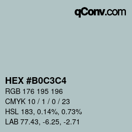 Color code: HEX #B0C3C4 | qconv.com