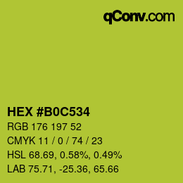 颜色代码: HEX #B0C534 | qconv.com