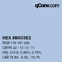 カラーコード: HEX #B0C5E2 | qconv.com