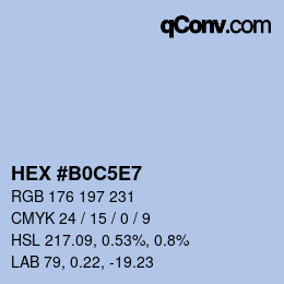 Color code: HEX #B0C5E7 | qconv.com