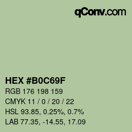 Color code: HEX #B0C69F | qconv.com