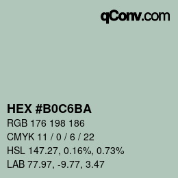 Farbcode: HEX #B0C6BA | qconv.com