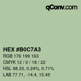 Farbcode: HEX #B0C7A3 | qconv.com