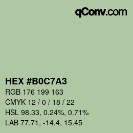 Farbcode: HEX #B0C7A3 | qconv.com