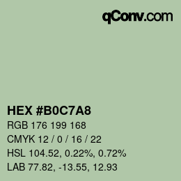 Farbcode: HEX #B0C7A8 | qconv.com