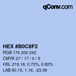 Code couleur: HEX #B0C8F2 | qconv.com