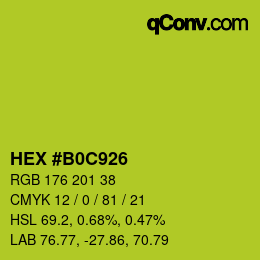 カラーコード: HEX #B0C926 | qconv.com