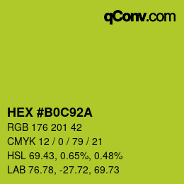 Color code: HEX #B0C92A | qconv.com