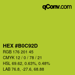 カラーコード: HEX #B0C92D | qconv.com