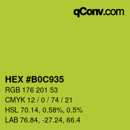 カラーコード: HEX #B0C935 | qconv.com