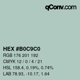 Farbcode: HEX #B0C9C0 | qconv.com