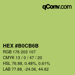Color code: HEX #B0CB6B | qconv.com