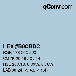Color code: HEX #B0CBDC | qconv.com