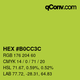 Color code: HEX #B0CC3C | qconv.com