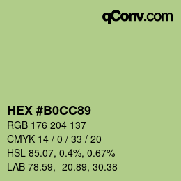 Color code: HEX #B0CC89 | qconv.com