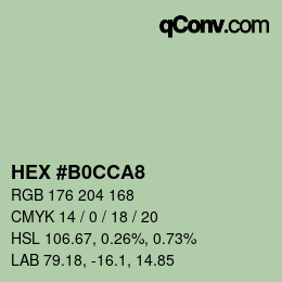 カラーコード: HEX #B0CCA8 | qconv.com