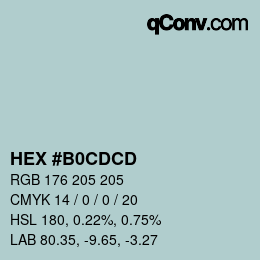 Color code: HEX #B0CDCD | qconv.com