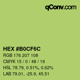 Color code: HEX #B0CF6C | qconv.com