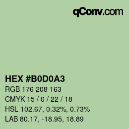 Farbcode: HEX #B0D0A3 | qconv.com