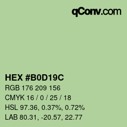 颜色代码: HEX #B0D19C | qconv.com