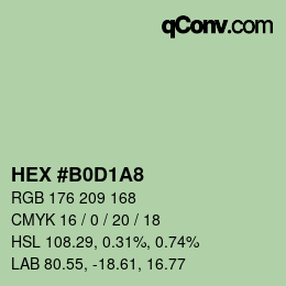 颜色代码: HEX #B0D1A8 | qconv.com