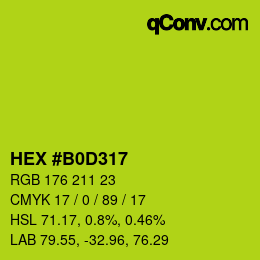 Color code: HEX #B0D317 | qconv.com