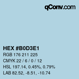 Farbcode: HEX #B0D3E1 | qconv.com